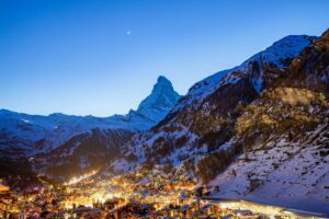 amazing view of Matterhorn peak from Zermatt