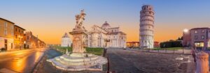 Leaning Tower of Pisa in Italy in the Square of Miracles