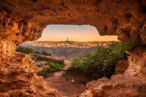 Matera, Italy from an Ancient Cave