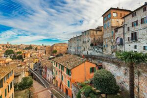 Perugia, Italy on the medieval Aqueduct Street