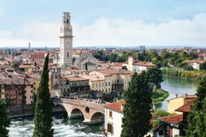 view of Verona city from Castel San Pietro