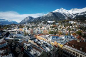 Aerial view of Innsbruck city - Innsbruck, Tyrol, Austria