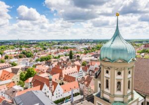 Aerial view over Augsburg