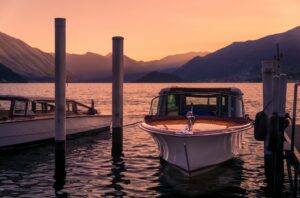 Boats Moored in Lake Como