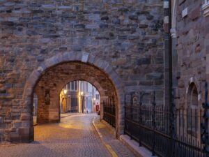 Brick arch tunnel of Helpoort in Maastricht, Netherlands.