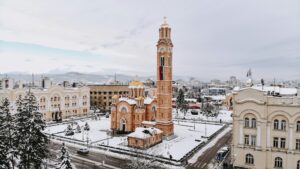 Cathedral of Christ the Saviour in the winter in Banja Luka