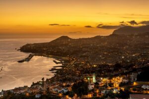 Cityscape of Funchal, Madeira at sunset