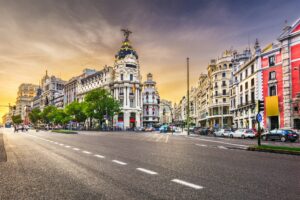 Madrid, Spain cityscape a