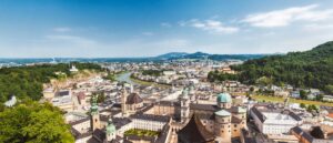 Panoramic view of beautiful Salzburg in Austria