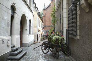 Riga, Latvia. Carriage with flowers