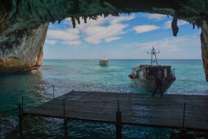 Visiting a grotto in Sardinia