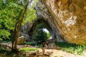 Vratna Gates or bridges are a rare stone formation caused by collapsed caves In Serbia hiking day