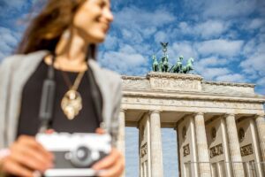 Woman traveling in Berlin