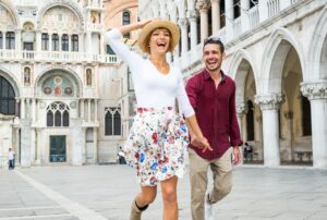 Young couple in Venice