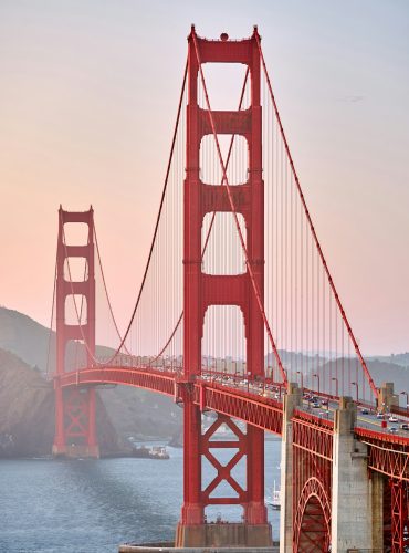 Golden Gate Bridge at sunset, San Francisco, California